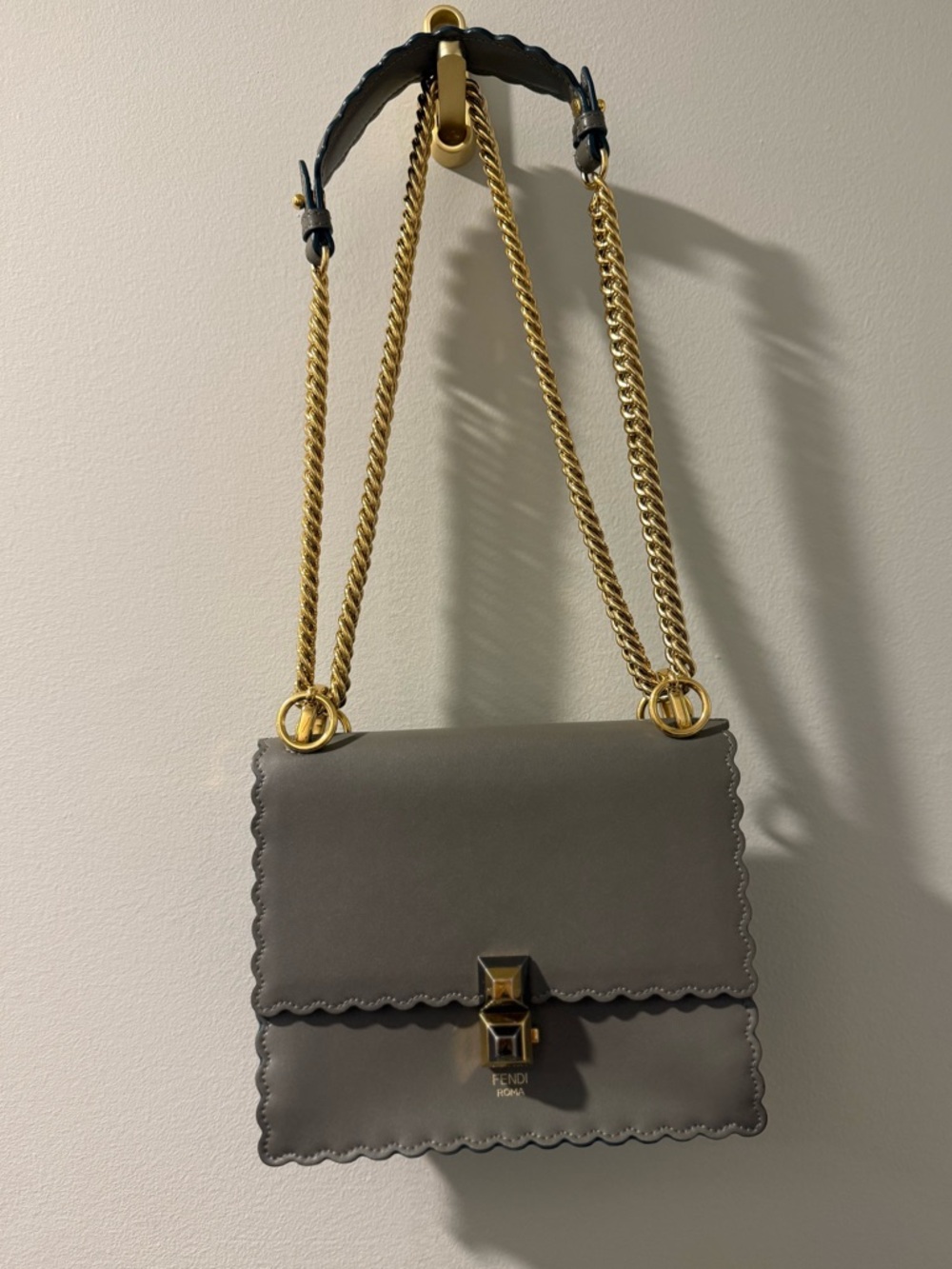 Fendi Kan I Small Shoulder Bag Grey